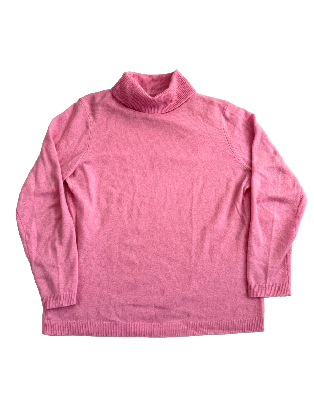 Charter Club Luxury 100% cashmere ribbed turtle neck pink sweater womens L